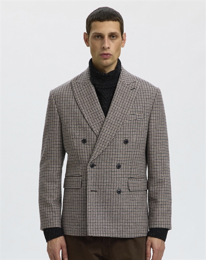 Selected - SLMMorris Wool Blend Dobbeltradet Blazer - Medium Gray